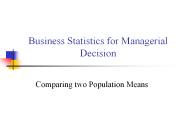 Business Statistics for Managerial Decision