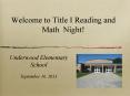 Welcome to Title I Reading and Math Night! PowerPoint PPT Presentation
