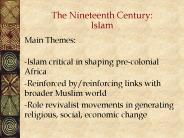 The Nineteenth Century: Islam