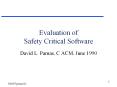 Evaluation of Safety Critical Software PowerPoint PPT Presentation
