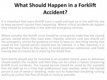 What Should Happen in a Forklift Accident?