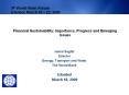 Financial Sustainability: Importance, Progress and Emerging Issues PowerPoint PPT Presentation