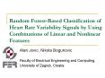 Random Forest-Based Classification of Heart Rate Variability Signals by Using Combinations of Linear and Nonlinear Features PowerPoint PPT Presentation