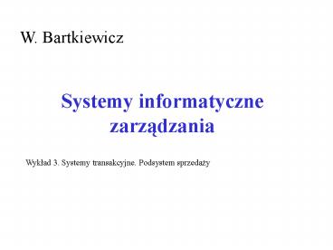 Systemy informatyczne zarzadzania