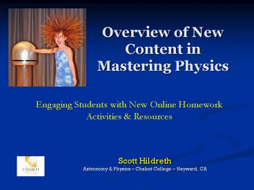 Overview of New Content in Mastering Physics