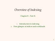 Overview of Indexing