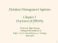 Database Management Systems Chapter 1 Overview of DBMSs PowerPoint PPT Presentation