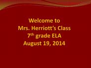 Welcome to Mrs. Herriott