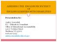 Assessing the English Proficiency of English Learners with Disabilities PowerPoint PPT Presentation