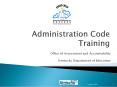 Administration Code Training PowerPoint PPT Presentation