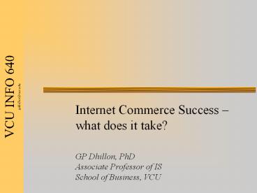 Internet Commerce Success 