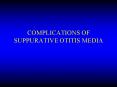 COMPLICATIONS OF SUPPURATIVE OTITIS MEDIA PowerPoint PPT Presentation