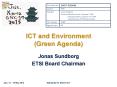 ICT and Environment (Green Agenda) PowerPoint PPT Presentation