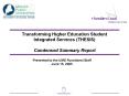 Transforming Higher Education Student Integrated Services (THESIS) Condensed Summary Report PowerPoint PPT Presentation
