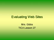 Evaluating Web Sites