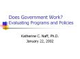 Does Government Work? Evaluating Programs and Policies PowerPoint PPT Presentation