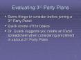 Evaluating 3rd Party Plans PowerPoint PPT Presentation