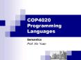 COP4020 Programming Languages PowerPoint PPT Presentation