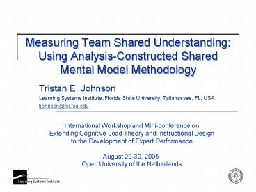 Measuring Team Shared Understanding: Using Analysis-Constructed Shared Mental Model Methodology
