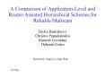 A Comparison of Application-Level and Router-Assisted Hierarchical Schemes for Reliable Multicast Pavlin Radoslavov Christos Papadopoulos Ramesh Govindan Deborah Estrin PowerPoint PPT Presentation