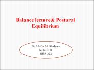 Balance lecture