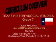 TEXAS HISTORY/SOCIAL STUDIES Grade 7