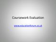 Coursework Evaluation PowerPoint PPT Presentation