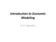 Introduction to Economic Modeling PowerPoint PPT Presentation