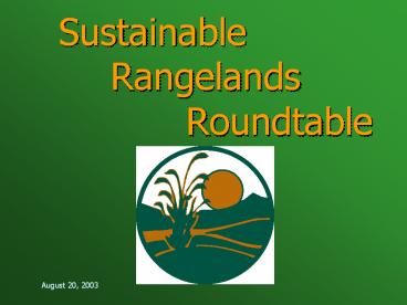Sustainable   Rangelands    Roundtable