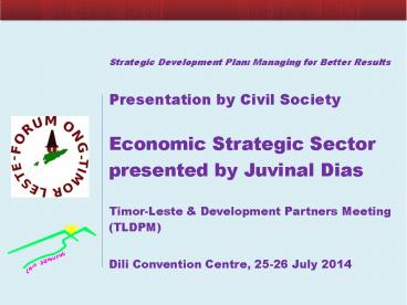 Strategic Development Plan: Managing for Better Results