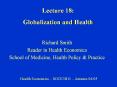 Lecture 18: Globalization and Health PowerPoint PPT Presentation