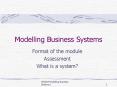 Modelling Business Systems PowerPoint PPT Presentation
