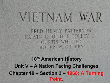 10th American History