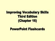 Improving Vocabulary Skills