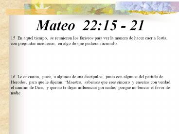 Mateo 22:15 - 21