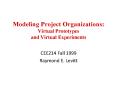 Modeling Project Organizations: Virtual Prototypes and Virtual Experiments PowerPoint PPT Presentation