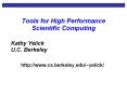 Tools for High Performance Scientific Computing PowerPoint PPT Presentation