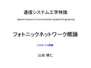 Special Lecture on Communication Systems Engineering