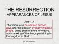 THE RESURRECTION APPEARANCES OF JESUS PowerPoint PPT Presentation