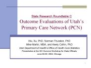 State Research Roundtable C Outcome Evaluations of Utah