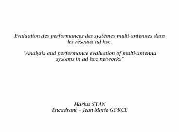 Evaluation des performances des syst