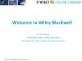 Welcome to Wiley-Blackwell PowerPoint PPT Presentation