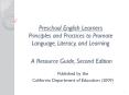 Preschool English Learners Principles and Practices to Promote Language, Literacy, and Learning  A Resource Guide, Second Edition PowerPoint PPT Presentation