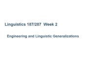 Linguistics 187/287 Week 2