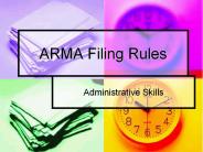 ARMA Filing Rules PowerPoint PPT Presentation