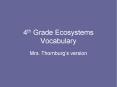 4th Grade Ecosystems Vocabulary PowerPoint PPT Presentation