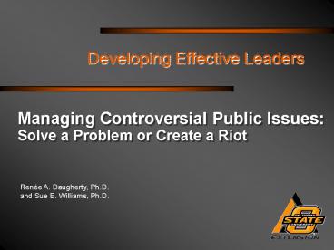 Developing Effective Leaders