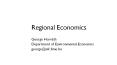 Regional Economics PowerPoint PPT Presentation
