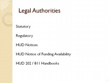 Legal Authorities