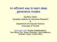 An efficient way to learn deep generative models